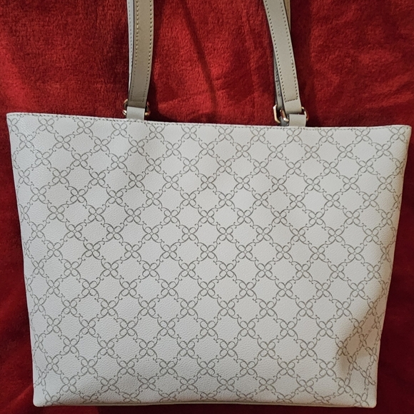 Nine West Women Large Gray & Cream Patterned Tote Bag - Picture 7 of 16